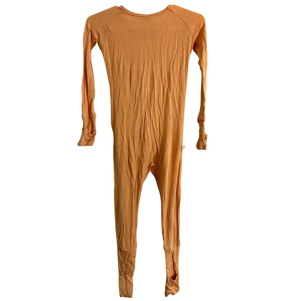Tenth & Pine Orange Long Sleeve Zipper Footie Sleeper Size 12-24 Months Bamboo